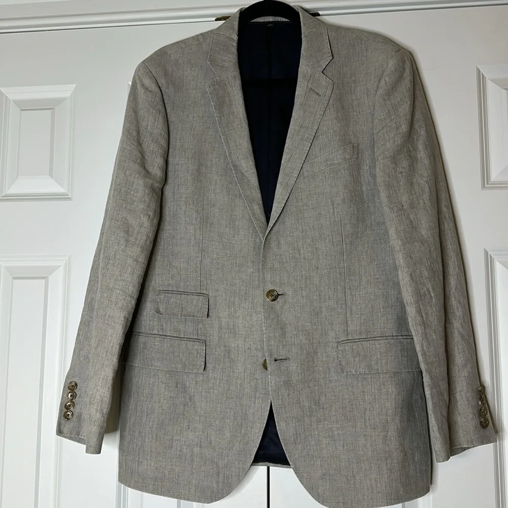 J. Crew Ludlow Ormezzano linen blend blazer Sz40R Grey